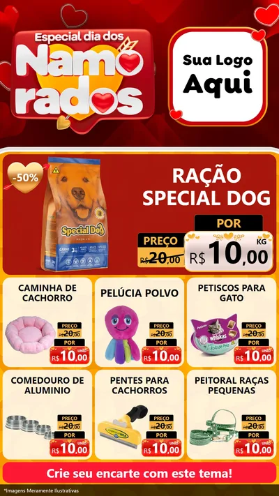 Modelo de Rede Social para Stories com o tema Especial Dia dos Namorados para Pet Shop