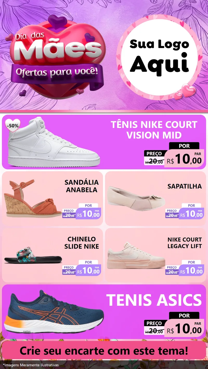 Modelo de TV para TV Vertical com o tema Dia das Mães Ofertas para Você! para Calçados