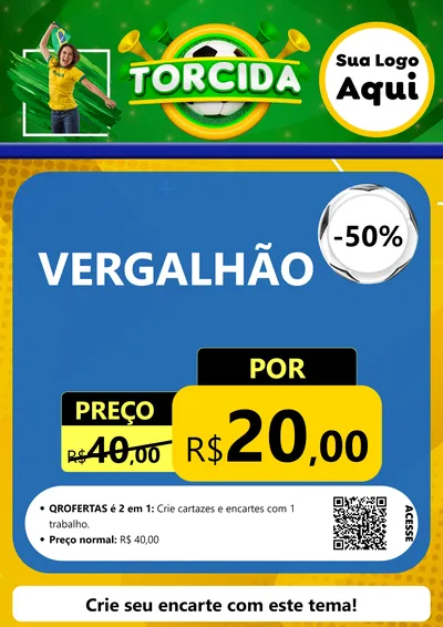 Modelo de Cartaz para Cartaz A4 Vertical com o tema Torcida para Ferragens