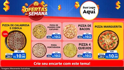 Modelo de TV para TV Horizontal com o tema Ofertas Da Semana para Pizzaria
