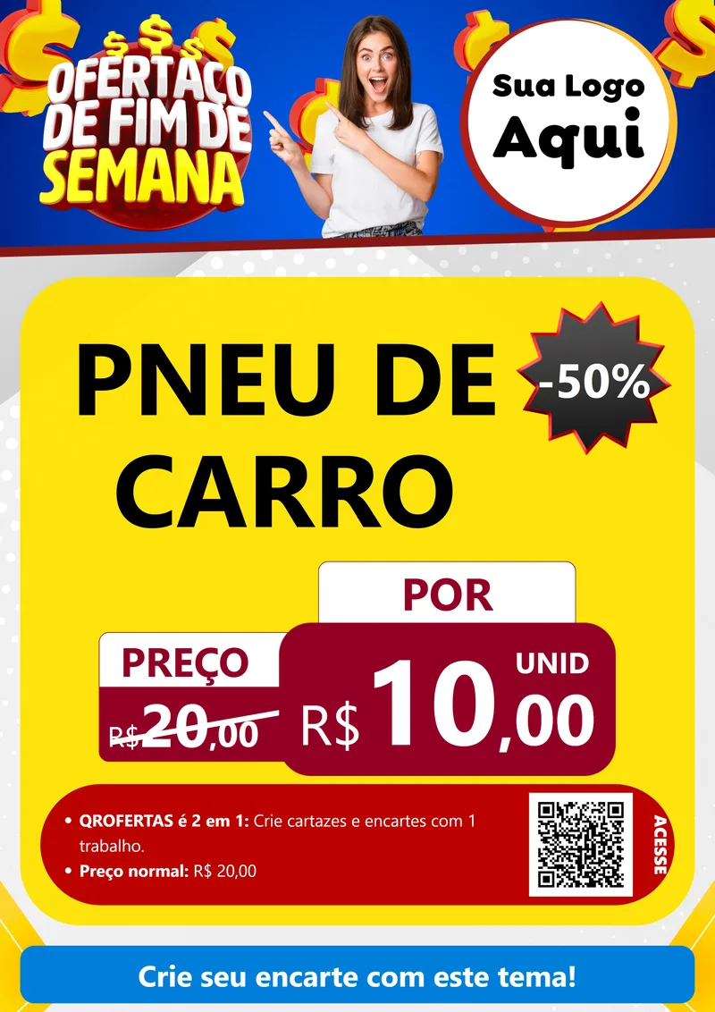Modelo de Cartaz para Cartaz A4 Vertical com o tema Ofertaço de Fim de Semana para Auto peças
