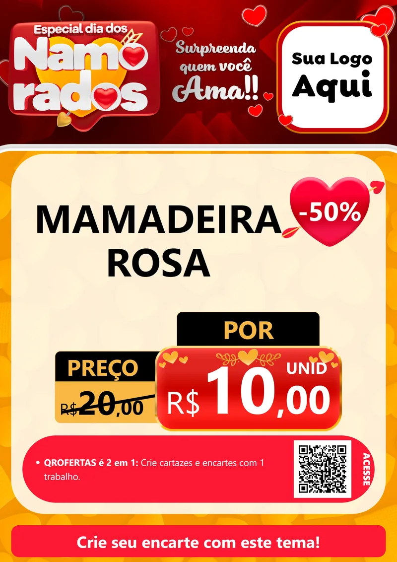 Modelo de Cartaz para Cartaz A4 Vertical com o tema Especial Dia dos Namorados para Bebês
