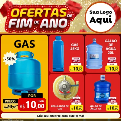 Modelo de Rede Social para Feed Facebook com o tema Ofertas de Fim de Ano para Água e gás