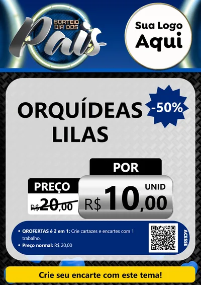 Modelo de Cartaz para Cartaz A4 Vertical com o tema Sorteio Dia Dos Pais para Floricultura e jardim