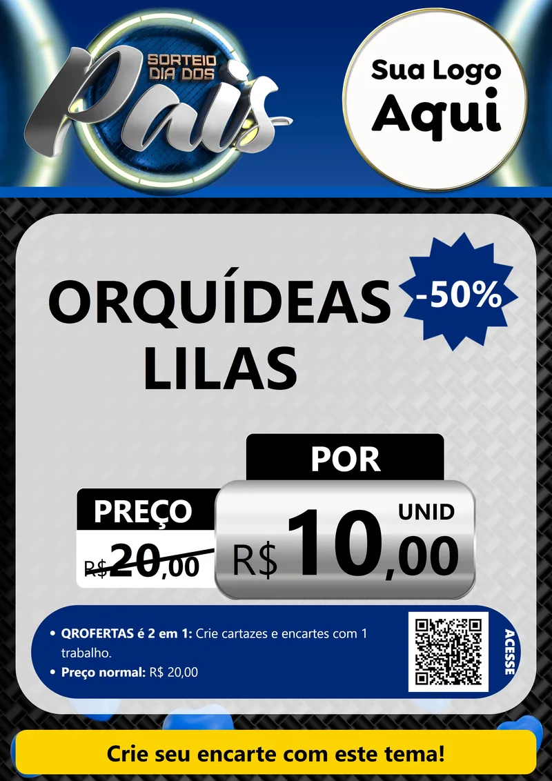 Modelo de Cartaz para Cartaz A4 Vertical com o tema Sorteio Dia Dos Pais para Floricultura e jardim