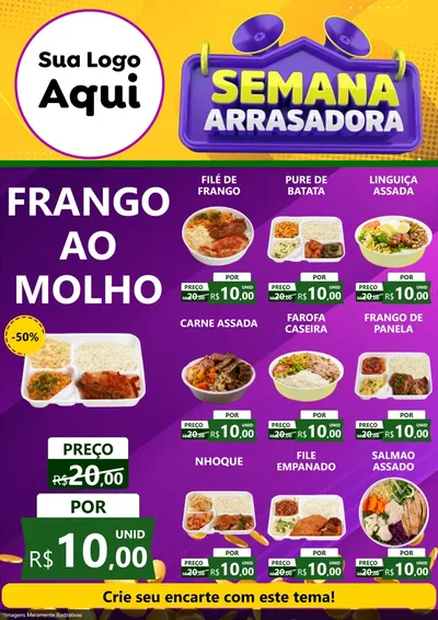 Modelo de Encarte para Encarte A4 Vertical com o tema Semana Arrasadora para Restaurante