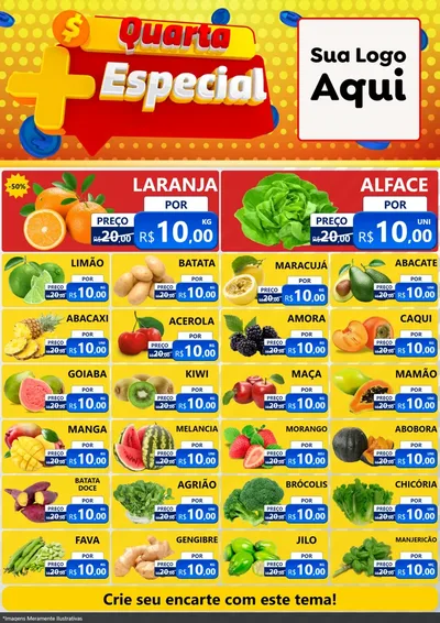 Modelo de Encarte para Encarte A4 Vertical com o tema Quarta Mais Especial para Hortifrúti