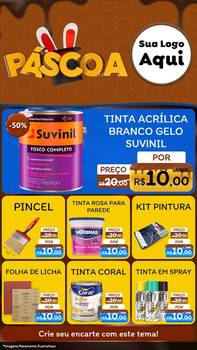 Modelo de Rede Social para Stories com o tema Páscoa para Tintas e Ferramentas