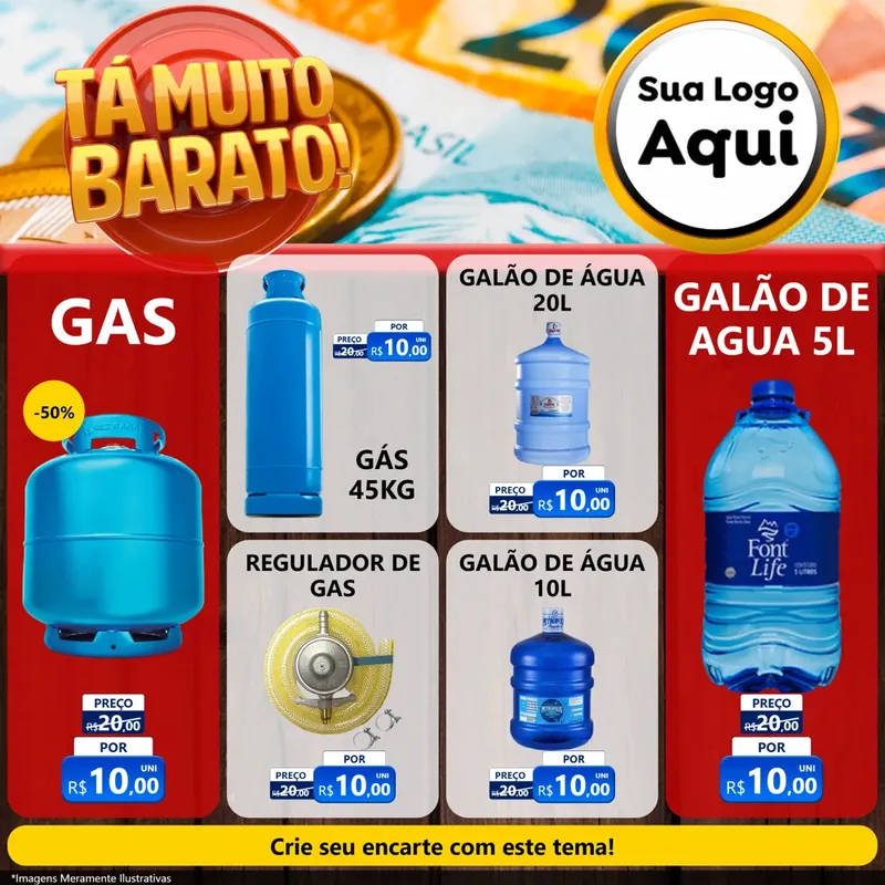 Modelo de Rede Social para Feed Facebook com o tema Está Muito Barato para Água e gás