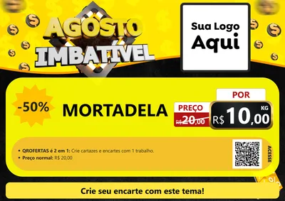 Modelo de Cartaz para Cartaz A4 Horizontal com o tema Agosto Imbatível para Frios e Laticínios
