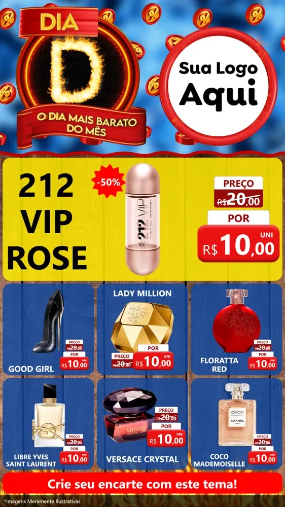 Modelo de Rede Social para Stories com o tema Dia D - O Dia Mais Barato Do Mês para Perfumes
