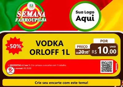Modelo de Cartaz para Cartaz A4 Horizontal com o tema Semana Farroupilha para Distribuidora de bebidas