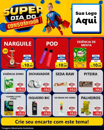 Modelo de Rede Social para Feed Instagram com o tema Super Dia do Consumidor para Tabacaria