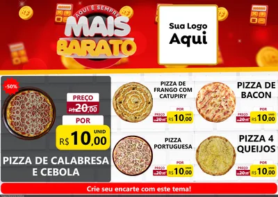Modelo de Encarte para Encarte A4 Horizontal com o tema Mais Barato para Pizzaria