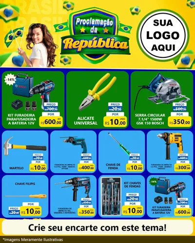 Modelo de Rede Social para Feed Instagram com o tema Proclamação da República para Maquinas e Ferramentas
