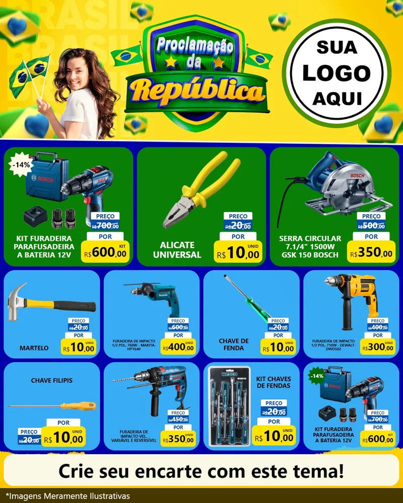 Modelo de Rede Social para Feed Instagram com o tema Proclamação da República para Maquinas e Ferramentas