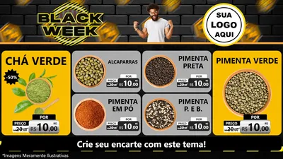 Modelo de TV para TV Horizontal com o tema Black Week para Produtos Naturais