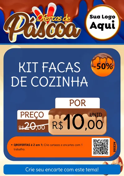 Modelo de Cartaz para Cartaz A4 Vertical com o tema Ofertas de Páscoa para Utilidades Domésticas