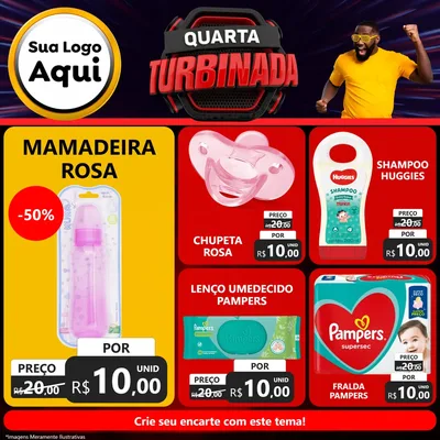 Modelo de Rede Social para Feed Facebook com o tema Quarta Turbinada para Bebês