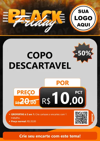 Modelo de Cartaz para Cartaz A4 Vertical com o tema Black Friday para Embalagens