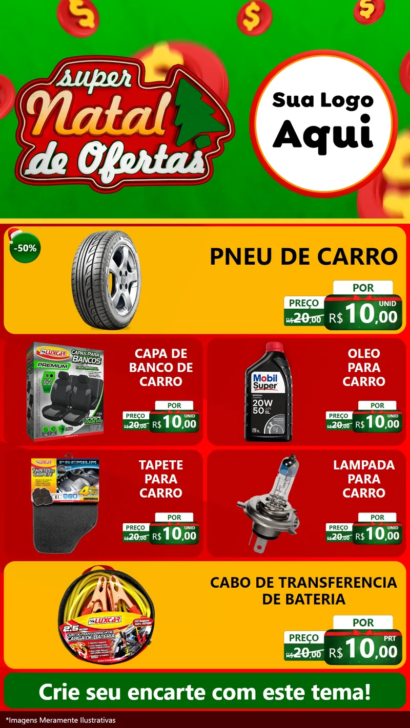 Modelo de TV para TV Vertical com o tema Super Natal de Ofertas para Auto peças