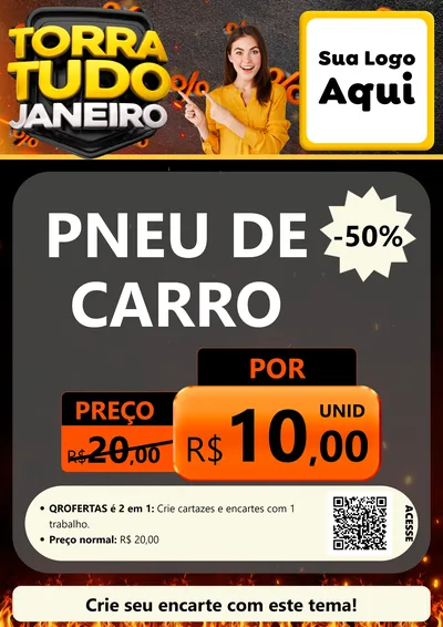 Modelo de Cartaz para Cartaz A4 Vertical com o tema Torra Tudo Janeiro para Auto peças
