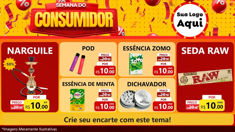 Modelo de TV para TV Horizontal com o tema Semana do Consumidor para Tabacaria