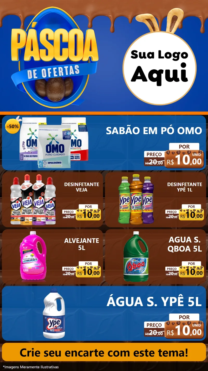 Modelo de TV para TV Vertical com o tema Páscoa de Ofertas para Produtos de Limpeza
