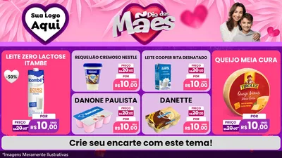 Modelo de TV para TV Horizontal com o tema Dia das Mães para Frios e Laticínios