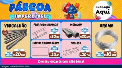 Modelo de TV para TV Horizontal com o tema Páscoa Imperdível para Ferragens