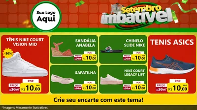 Modelo de TV para TV Horizontal com o tema Setembro Imbatível para Calçados