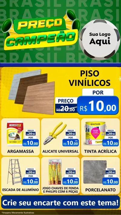 Modelo de Rede Social para Stories com o tema Preço Campeão - Copa para Material para Construção