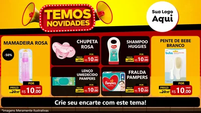 Modelo de TV para TV Horizontal com o tema Temos Novidades para Bebês