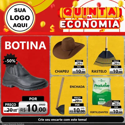 Modelo de Rede Social para Feed Facebook com o tema Quinta da Economia para Agropecuária