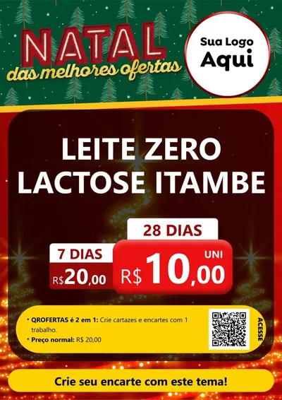 Modelo de Cartaz para Cartaz A4 Vertical com o tema Natal das Melhores Ofertas para Frios e Laticínios