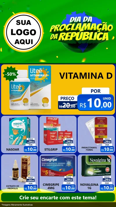 Modelo de Rede Social para Stories com o tema Dia Da Proclamação Da República para Farmácia