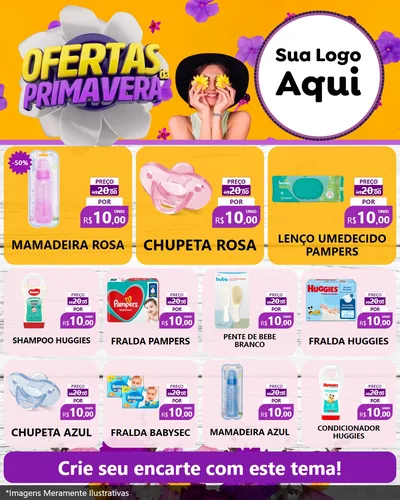 Modelo de Rede Social para Feed Instagram com o tema Ofertas Da Primavera para Bebês