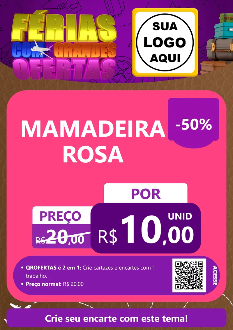 Modelo de Cartaz para Cartaz A4 Vertical com o tema Férias com Grandes Ofertas para Bebês