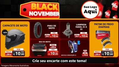 Modelo de TV para TV Horizontal com o tema Black November para Moto peças