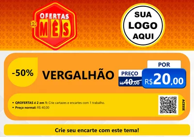 Modelo de Cartaz para Cartaz A4 Horizontal com o tema Ofertas do Mês para Ferragens