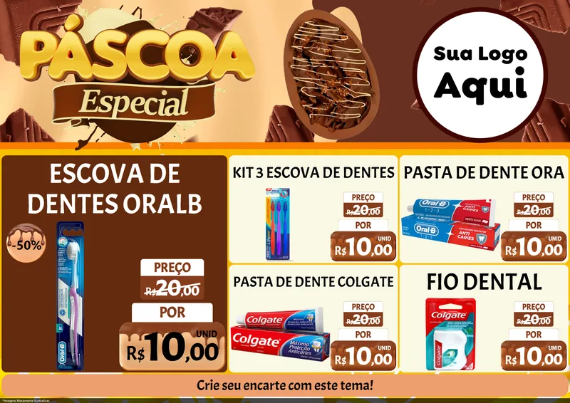Modelo de Encarte para Encarte A4 Horizontal com o tema Páscoa Especial para Higiene Pessoal