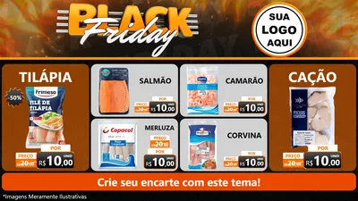 Modelo de TV para TV Horizontal com o tema Black Friday para Peixaria