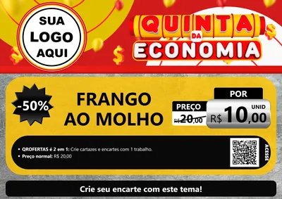Modelo de Cartaz para Cartaz A4 Horizontal com o tema Quinta da Economia para Restaurante