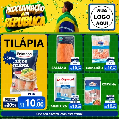 Modelo de Rede Social para Feed Facebook com o tema Proclamação da República para Peixaria