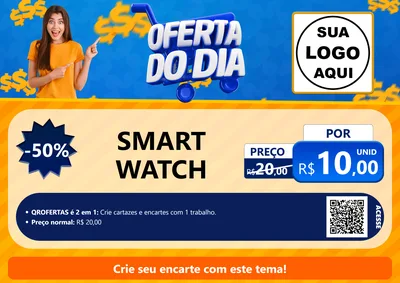 Modelo de Cartaz para Cartaz A4 Horizontal com o tema Oferta do Dia para Informática