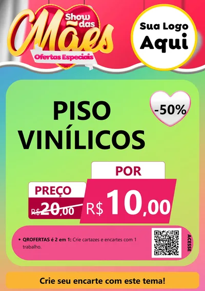 Modelo de Cartaz para Cartaz A4 Vertical com o tema Show das Mães - Ofertas Especiais para Material para Construção