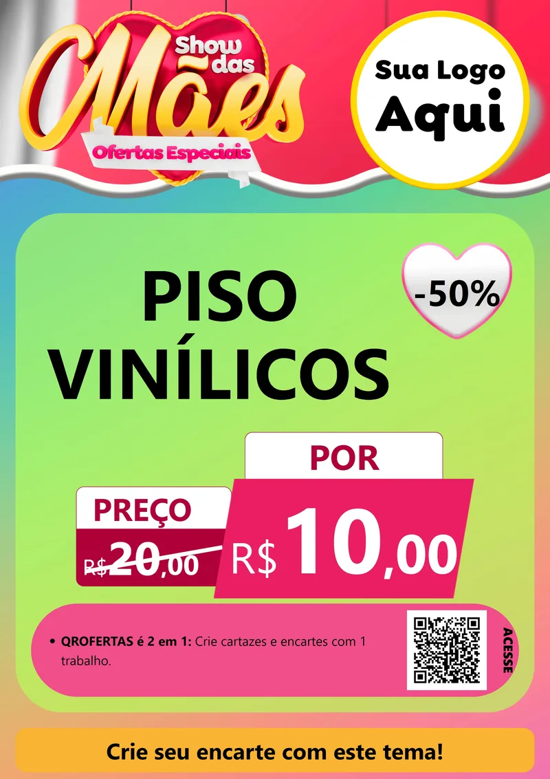 Modelo de Cartaz para Cartaz A4 Vertical com o tema Show das Mães - Ofertas Especiais para Material para Construção
