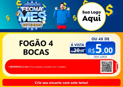 Modelo de Cartaz para Cartaz A4 Horizontal com o tema Operação Fecha Mês Setembro para Móveis e Eletro