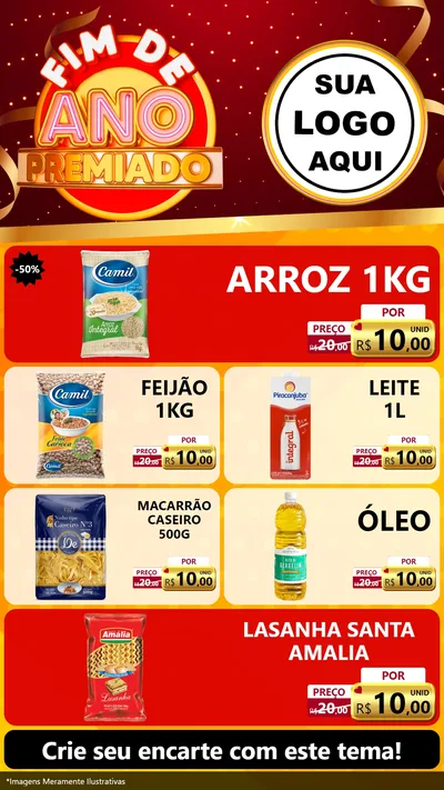Modelo de TV para TV Vertical com o tema Fim de Ano Premiado para Supermercado