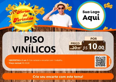 Modelo de Cartaz para Cartaz A4 Horizontal com o tema Ofertas do Feriadão para Material para Construção